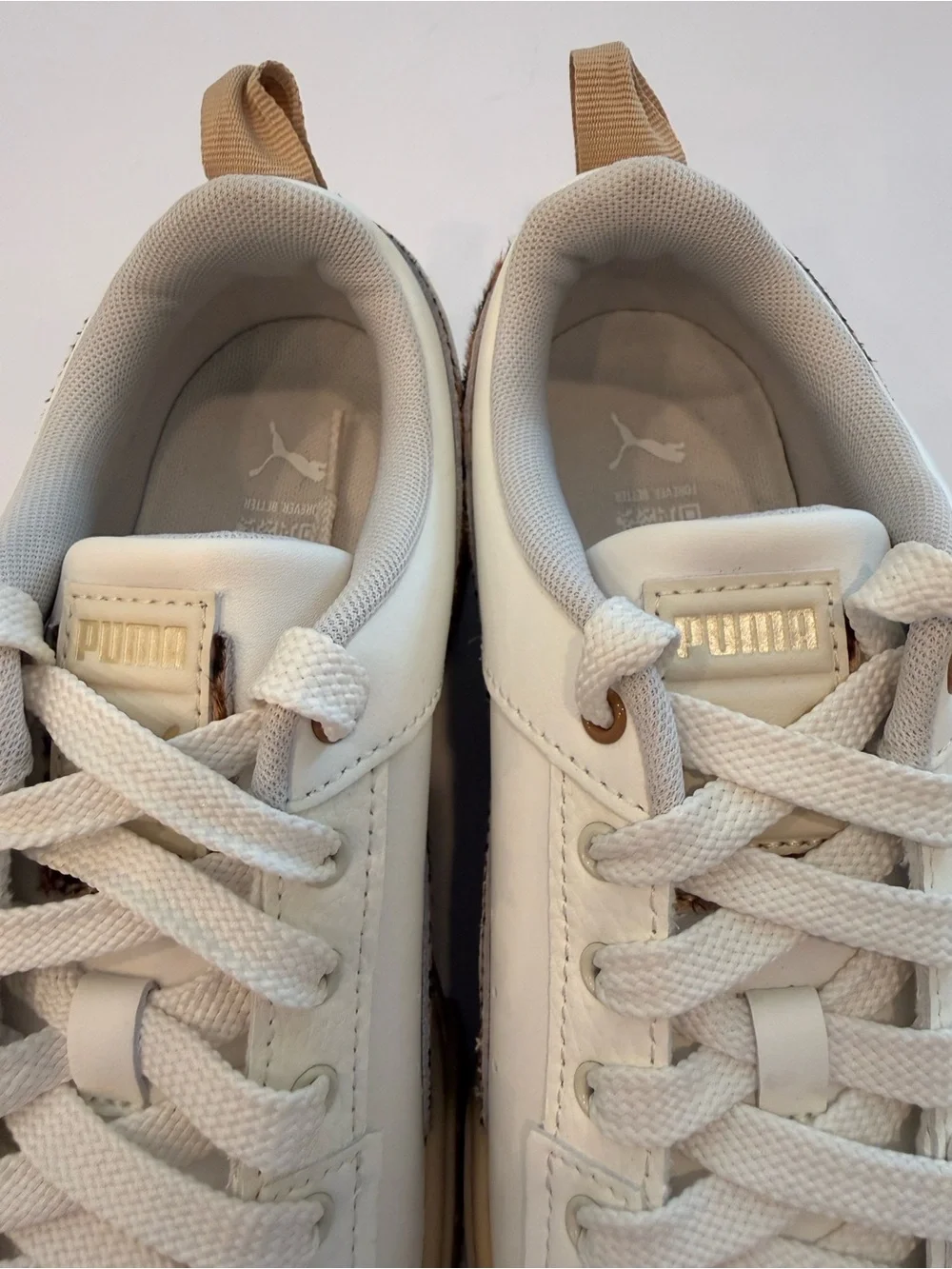 PUMA Mayze UT Leo Platform Sneakers White Leopard - NWOT Excellent Condition 9.5